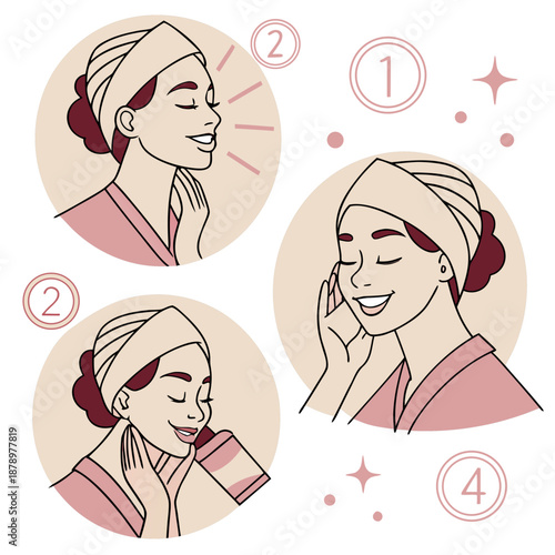 Skincare routine illustration