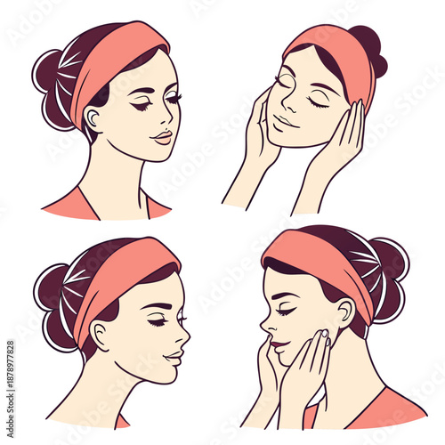 Skincare routine illustration