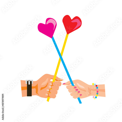 couple hand n lolipop.eps