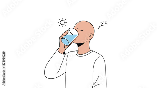 Person drinking clean pure water from a glass under bright sunbeams representing hydration and well being