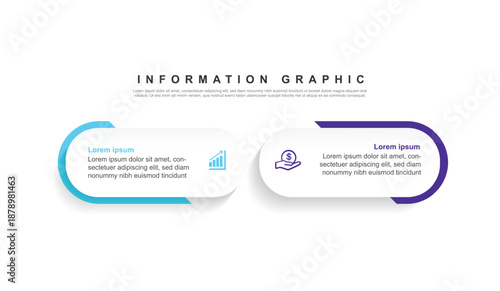 2 step infographic design. schedule concept with paper layout and icons. can be used for workflow illustration