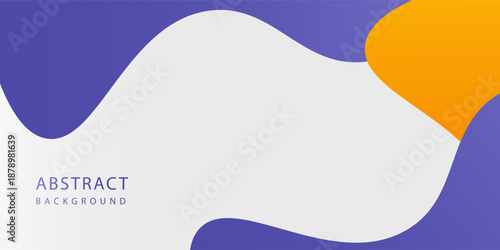 Simple purple and orange geometric business banner design. Creative banner design with wave shapes on white background for template.bussines,brochure