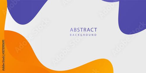 Simple purple and orange geometric business banner design. Creative banner design with wave shapes on white background for template.trendy design