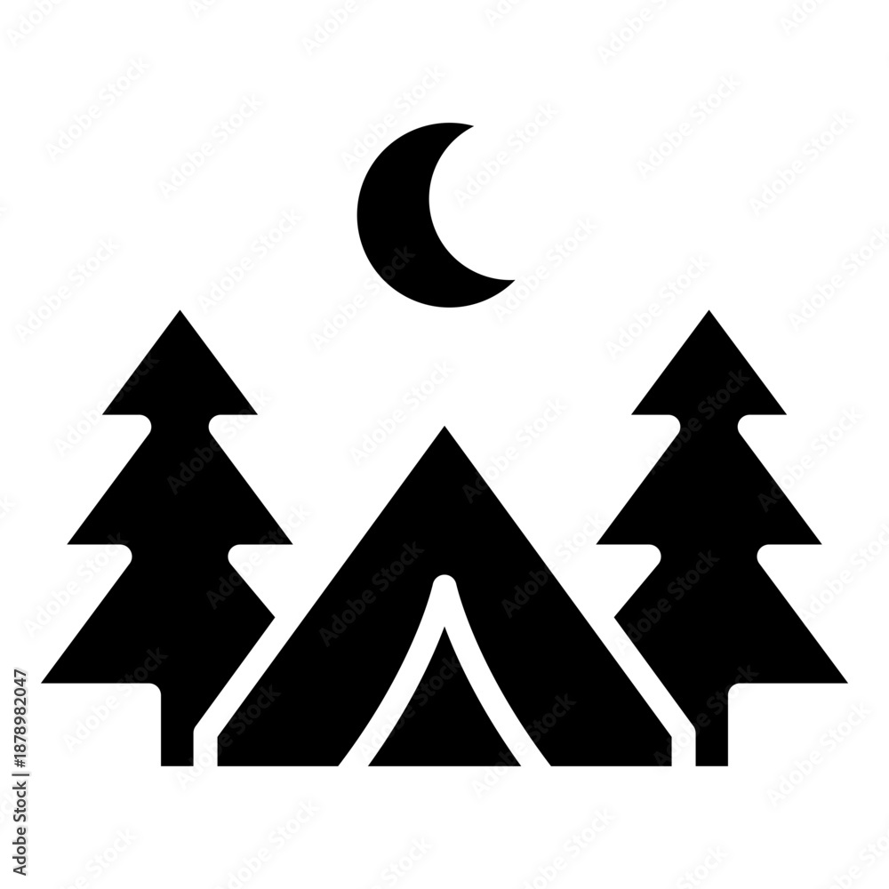 Obraz premium Camping Glyph Icon