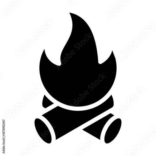 Campfire Glyph Icon