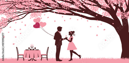 Charming cartoon octopuses in love, one blowing a heart kiss to the other who joyfully receives it, surrounded by floating hearts, symbolizing affection and happiness