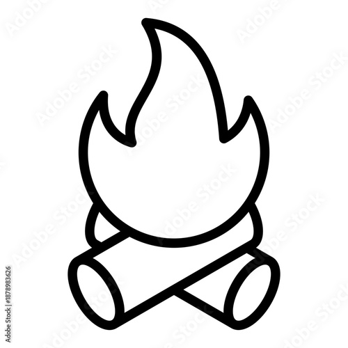 Campfire Outline Icon