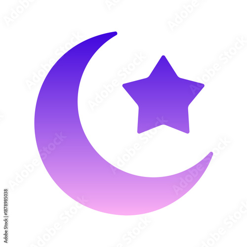 Crescent with stars pattern