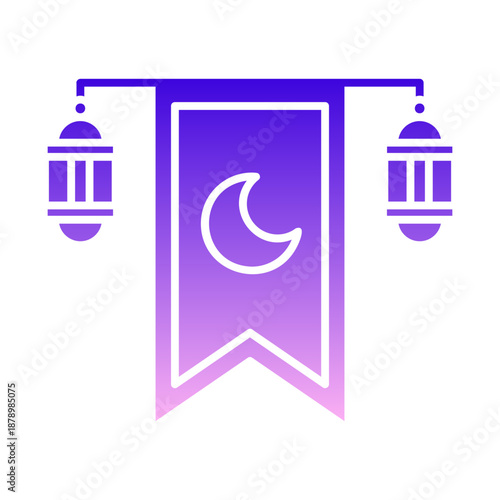 Eid banner with crescent