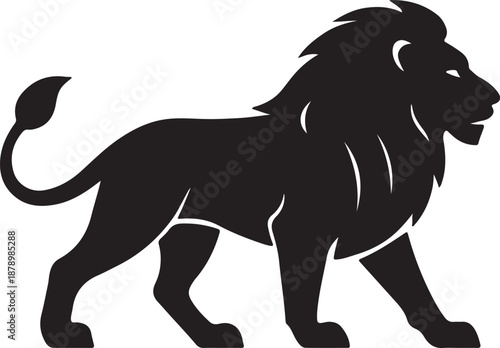Lion silhouette vector Simple vector icon with white background