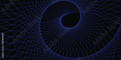 Cyber Blue Mathematical Spiral Wave Pattern on Black Background