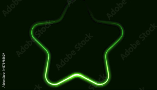 Neon Green Star Light Icon on Dark Background