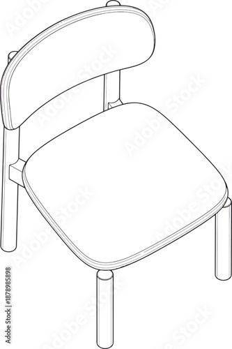 An artist's rendition of a minimalist wooden chair, perfectly illustrating a sense of calm and a touch of the environment.