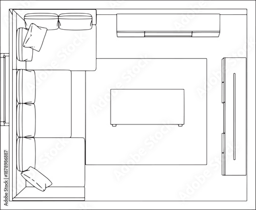 A detailed architectural floor plan provides a clear and organized layout. A top-down perspective highlights the functional space of the residence with modern, minimalistic design.