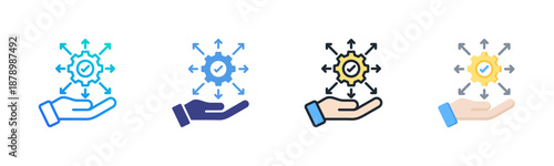 Distribution icon set multiple style collection