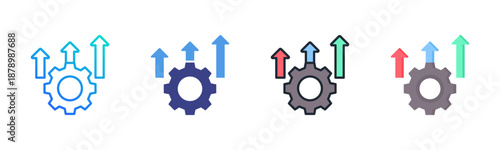 Productivity icon set multiple style collection