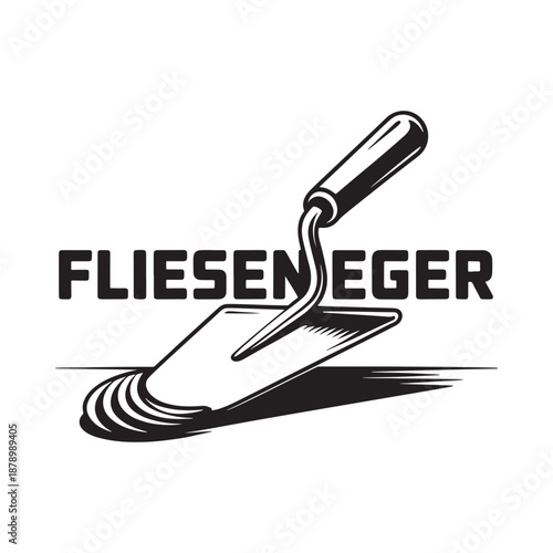 Trowel and tile setter text logo a symbol of construction expertise