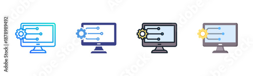 Digital Transformation icon set multiple style collection