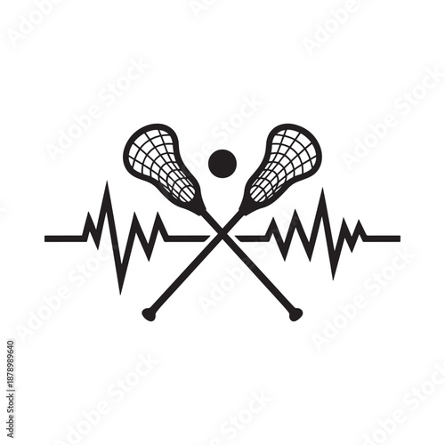 Lacrosse heartbeat A graphic representation combining sports and vital signs