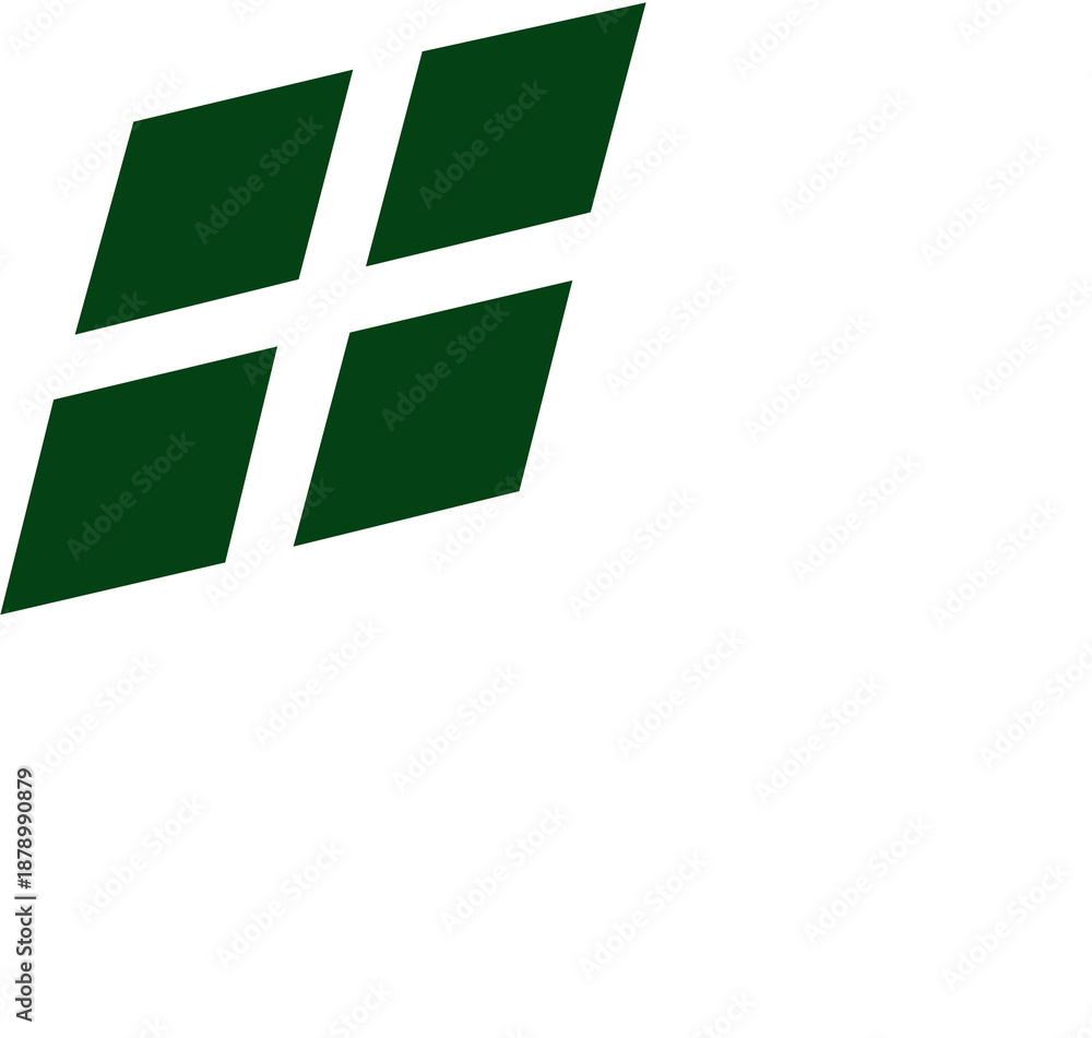 Obraz premium Dark green titled square shapes arranged in diagonal grid layout with minimal modern geometry on white background 