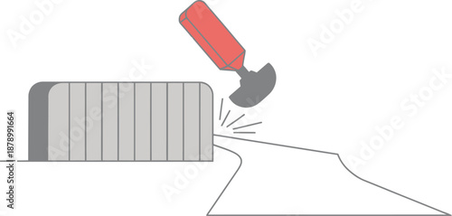 Demolition or renovation concept with hammer