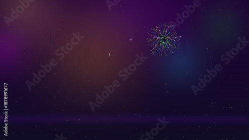 Bright glowing glitter firework background animation for celebrations and events with colorful lights