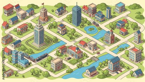 This flat vector illustration shows a healthcare and medical concept with icons such as heart monitor, medical cross, pills, syringe, doctor symbols, and health care elements. The image represents med