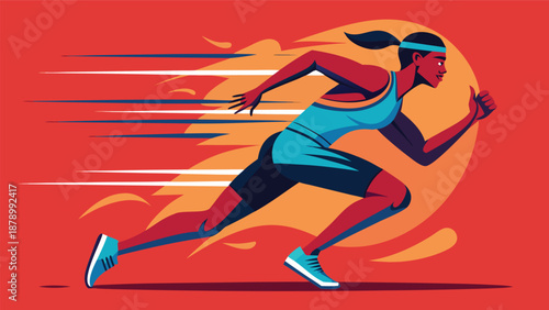 A woman sprinting energetically during a competitive race