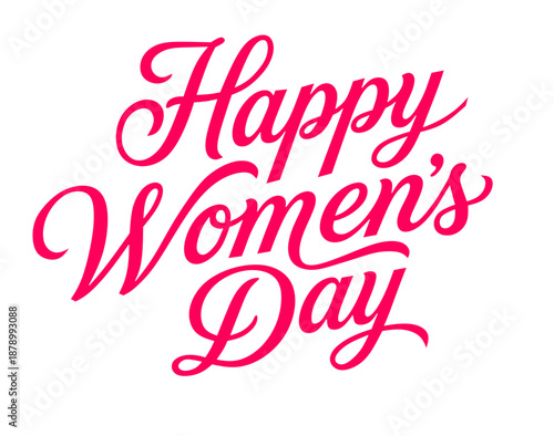 Happy women's day calligraphy text. vector illustration.