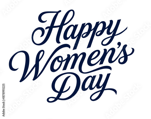 Happy women's day calligraphy text. vector illustration.
