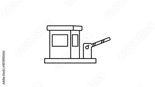 Simple line drawing of a gas pump at a fueling station.