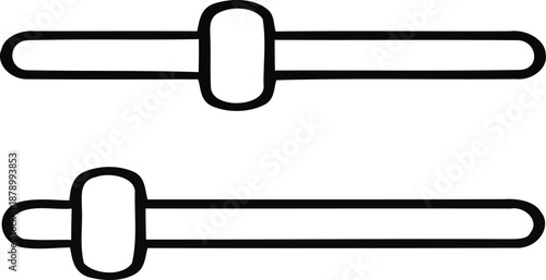 Simple black and white drawing of bracelets