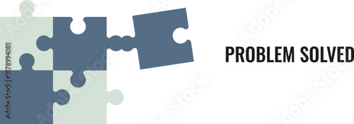 Puzzle pieces coming together flat illustration