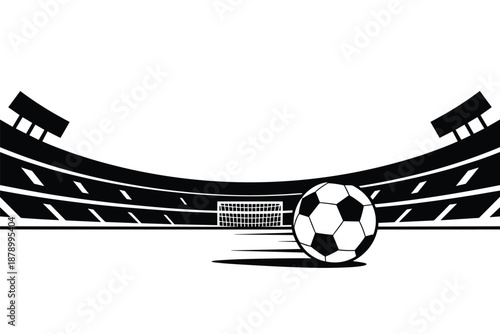 Dynamic Football Arena Scene, sports competition concept