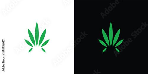 Green Cannabis Leaf Logo for Medical, Wellness and Herbal Brand Identity