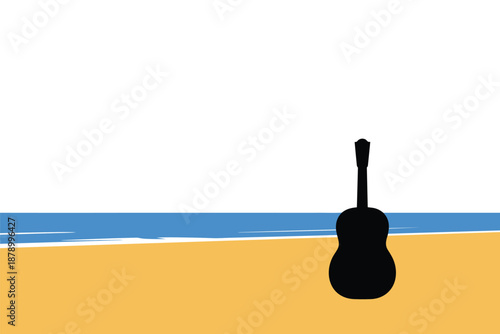 Summer Vibes Guitar by the Sea, relaxed lifestyle concept