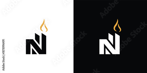 Letter N Factory Icon Logo Design for Industrial, Manufacturing, and Engineering Brands