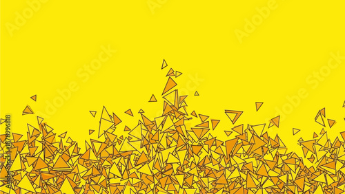 Yellow background with confetti falling from top to bottom edge