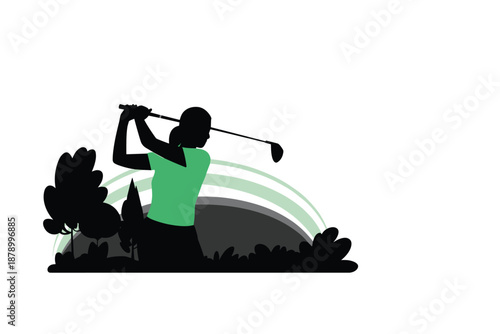 Dynamic Golf Swing Silhouette, athletic performance concept