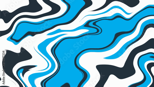 Vibrant blue and black abstract background work on white surface
