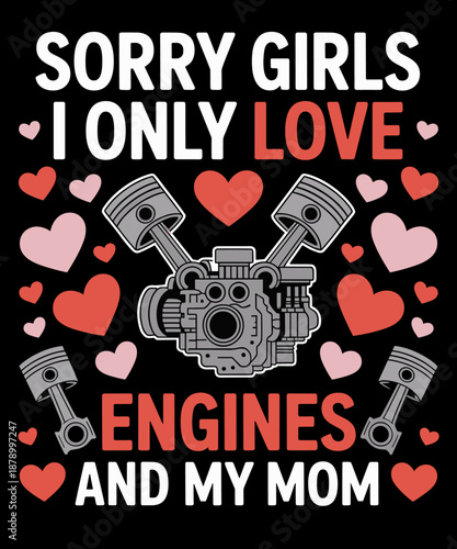 Funny Car Engine Mechanic Valentine's Day