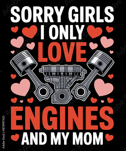 Funny Car Engine Mechanic Valentine's Day Lover