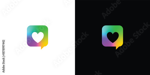 Love and Chat Logo Design for Messaging, Dating, and Social Brands