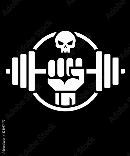 Car Mechanic Strong Arm Holding Engine Piston Skull