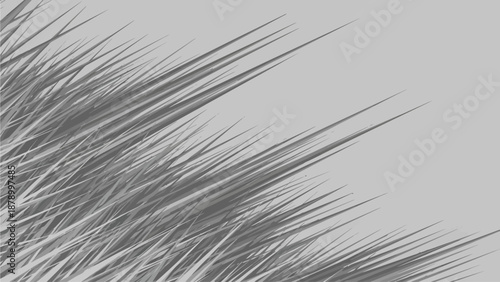 Gray illustration of sharp thorn-like objects on a plain background work surface