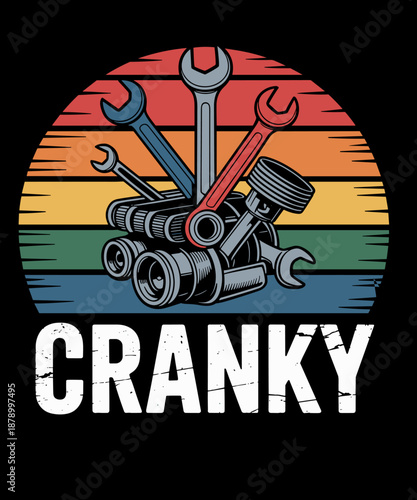 Cranky Car Engine Crankshaft Funny Car Enthusiast Engine Dad