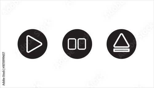 music play icon set, song vector on white background