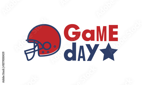 Game Day. American football playoff. Super Party in United States. Final game of regular season. Professional team championship. Ball for american football. Sport poster. Vector illustration