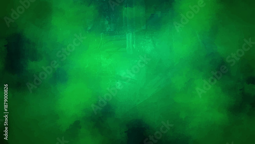 A dark and aged green grunge abstract background features a vintage paper texture with a grungy wall pattern and smoky light design for a weathered artistic backdrop