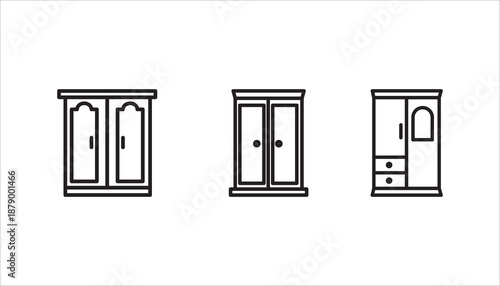 wardrobe icon set, vector wardrobe vector illustration,on white background	
